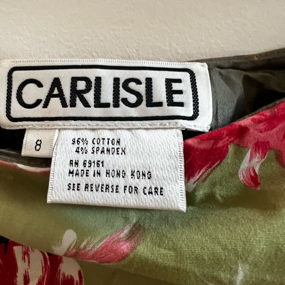 Carlisle Floral A-Line Skirt Size 8 | Red Green Pleated Front Designer Skirt - Picture 6 of 6